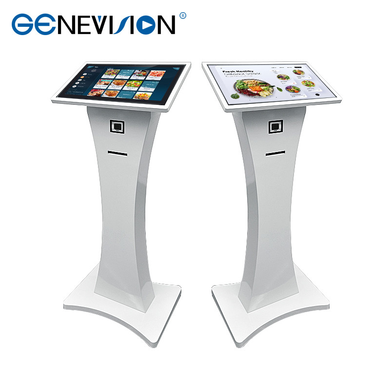 Touch Screen K Type Floor Standing Signage With Printer Scanner
