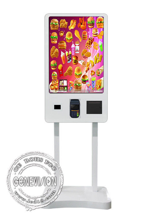 32'' Selfservice Ordering Payment Kiosk With POS Hole QR Scanner