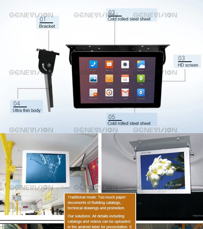 18.5 Inch Ceiling Mounted Bus Advertising Screen For Stops Information Display