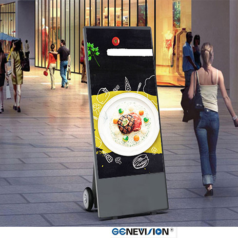 43 Inch Battery Powered Outdoor Digital Signage Movable Display Advertising Player